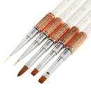 5PCS/SET Professional Flat Nail Art Brushes Cosmetic Tool Manicure Pedicure Supplies Salon Home Equipment Rose Gold 6.7Inch