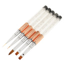 5PCS/SET Professional Flat Nail Art Brushes Cosmetic Tool Manicure Pedicure Supplies Salon Home Equipment Rose Gold 6.7Inch