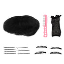 Natural Women Fluffy Black Short Real Human Hair Wig Full Wigs with Hairnet for Daily Party Cosplay