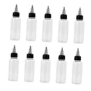 60ml Non-Squeeze Clear Plastic Empty Tattoo Ink Pigment Color Shader Mixing Bottles Non-Leak Twist Cap Bottles Pack of 10PCS