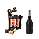 Professional Handmade Dual Coil Tattoo Machine 10 Wrap Brass Frame for Liner& Shader+Black Grip