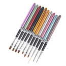 10pcs Colorful Nail Art Tips Design Nylon Brush Pen Set UV Gel Polish Dotting Painting Tool Kits