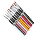 10pcs Colorful Nail Art Tips Design Nylon Brush Pen Set UV Gel Polish Dotting Painting Tool Kits