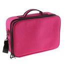 Fashionable Zippered Design Makeup Cosmetic Tool Brushes Storage Holder Organizer Case Bag Women Girls Beauty Supplies Rose Red