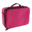 Fashionable Zippered Design Makeup Cosmetic Tool Brushes Storage Holder Organizer Case Bag Women Girls Beauty Supplies Rose Red