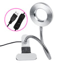 Salon Adjustable USB White LED Light Hollow Flexible Light With Clamp Holder For Eyebrow Tattoo Manicure Microblading Nail Art