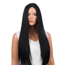 Black 24" Fashion Women Long Straight Synthetic Hair Wigs With Cap for Cosplay Costume Party or Daily Wear
