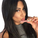 Middle Parting Long Natural Straight Synthetic Hair Silky Heat Resistant Full Wig Black Cosplay Party Daily for Women Girls Ladies