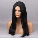 Middle Parting Long Natural Straight Synthetic Hair Silky Heat Resistant Full Wig Black Cosplay Party Daily for Women Girls Ladies