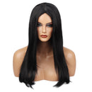 Middle Parting Long Natural Straight Synthetic Hair Silky Heat Resistant Full Wig Black Cosplay Party Daily for Women Girls Ladies