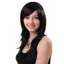Hot Women Synthetic Hair Cosplay Long Straight Layered Side Bangs Natural Wigs Costume Fancy Party Wigs Black