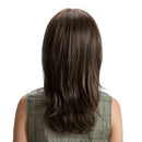 Dark Brown 18" Fashion Women Medium Straight Synthetic Hair Wigs With Cap Bang for Cosplay Costume Party Daily Wear