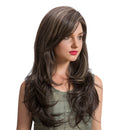 Women's Side Part Long Curly Wig Heat Resistant Synthetic Hair Blonde Brown Highlight Full Wigs for Cosplay Party Daily