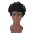 Women Lady Natural Layered Black Short Curly Real Human Hair Full Wig Heat Resistant Wigs for Daily Use/Party Cosplay