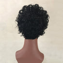 Women Lady Natural Layered Black Short Curly Real Human Hair Full Wig Heat Resistant Wigs for Daily Use/Party Cosplay