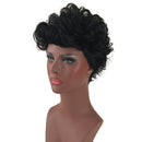 Women Lady Natural Layered Black Short Curly Real Human Hair Full Wig Heat Resistant Wigs for Daily Use/Party Cosplay