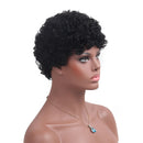11inch Short Kinky Curly Wigs 100% Human Hair Wig Natural Looking Short Afro Kinky Curly Wigs for Black Women (Black)