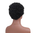 11inch Short Kinky Curly Wigs 100% Human Hair Wig Natural Looking Short Afro Kinky Curly Wigs for Black Women (Black)