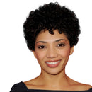 11inch Short Kinky Curly Wigs 100% Human Hair Wig Natural Looking Short Afro Kinky Curly Wigs for Black Women (Black)
