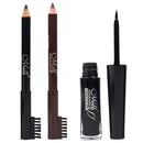 Black Super Long Fiber Curling Mascara Eyelash Extention with EyeBrow Pencils and Brow Brushes