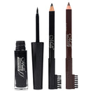 Black Super Long Fiber Curling Mascara Eyelash Extention with EyeBrow Pencils and Brow Brushes