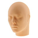 Professional Closed Eyes Soft Silicone Massage Eyelash Makeup Practice Training Mannequin Head Cosmetology Manikin Doll 10 inches