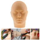 Professional Closed Eyes Soft Silicone Massage Eyelash Makeup Practice Training Mannequin Head Cosmetology Manikin Doll 10 inches