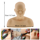 Soft Silicone Massage Makeup Practice Training Mannequin Head Shoulder Bone