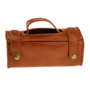 Men Portable Cosmetic Pouch PU Leather Shaving Brush & Razor Toiletry Bag