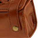 Men Portable Cosmetic Pouch PU Leather Shaving Brush & Razor Toiletry Bag