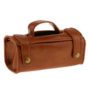 Men Portable Cosmetic Pouch PU Leather Shaving Brush & Razor Toiletry Bag