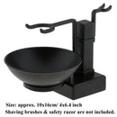 High Quality Bathroom Barber Men Metal Shaving Rack Stand Set - Shave Brush Holder Shelf + Soap Mug Cup Bowl Black