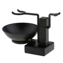 High Quality Bathroom Barber Men Metal Shaving Rack Stand Set - Shave Brush Holder Shelf + Soap Mug Cup Bowl Black