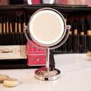 6'' LED Light Double Sided Beauty Makeup Cosmetic Stand Mirror 3x Magnifying
