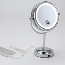 3x Magnifying Portable Lighted Free Standing Tabletop Bedroom Bethroom Shaving Makeup Mirror USB