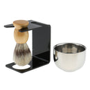 4 In 1 Men's Barber Shaving Travel Kit Straight Shave Brush Stand Bowl Shaving Soap Set