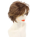 Short Synthetic Hair Wigs With Cap Inclined Bang For White Women Brown 10"