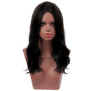 Elegant Girls Women 20" Medium Long Black Synthetic Hair Wigs With Cap for Daily Wear Costume Party Natural Wavy Shoulder Length