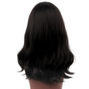 Elegant Girls Women 20" Medium Long Black Synthetic Hair Wigs With Cap for Daily Wear Costume Party Natural Wavy Shoulder Length