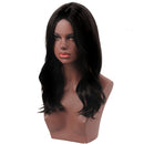 Elegant Girls Women 20" Medium Long Black Synthetic Hair Wigs With Cap for Daily Wear Costume Party Natural Wavy Shoulder Length