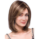 Medium Brown Women Girls Bob 14" Short Mixed Color Straight Synthetic Hair Wigs with Cap for Costume Party Daily Wear Natural Looking Shoulder Length