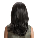 18" Elegant Women Girls Medium Long Wavy Curly Black Synthetic Hair Wigs With Cap for Costume Party Daily Wear Shoulder Length