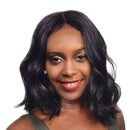 Newly Womens Synthetic Curly Wig Hair Black Middle Daily Beauty Parites Heat Resistant 38cm