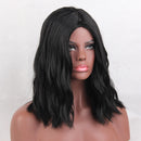Newly Womens Synthetic Curly Wig Hair Black Middle Daily Beauty Parites Heat Resistant 38cm