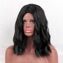 Newly Womens Synthetic Curly Wig Hair Black Middle Daily Beauty Parites Heat Resistant 38cm