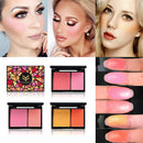 Compact Portable 2 Color Face Contouring Blush Palette Trip Party Office School Travel Accessory
