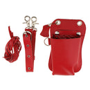 Professional Salon Barber Tools Genuine Real Leather Hair Cutting Scissors / Shears Cases / Holster / Bag / Pouch With Waist Shoulder Belt Red