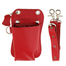 Professional Salon Barber Tools Genuine Real Leather Hair Cutting Scissors / Shears Cases / Holster / Bag / Pouch With Waist Shoulder Belt Red