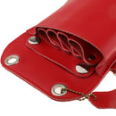 Professional Salon Barber Tools Genuine Real Leather Hair Cutting Scissors / Shears Cases / Holster / Bag / Pouch With Waist Shoulder Belt Red