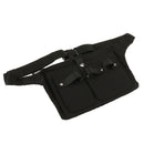 PRO Canvas Salon Stylist Hairdressing Tools Waist Belt Bag Scissors Shears Comb Brushes Organizer Case Multiple Pocket Holder Black